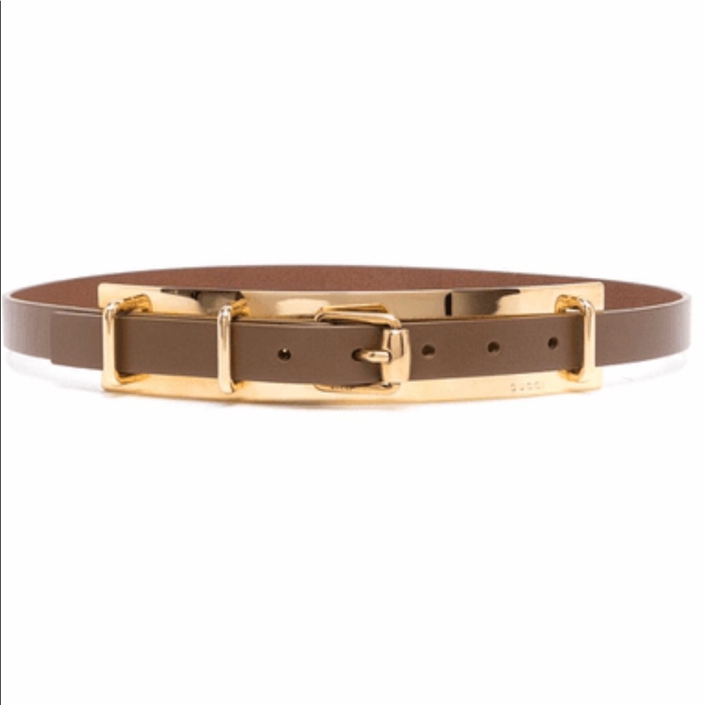 Authentic Gucci Metal leather belt Sz95/38 Used